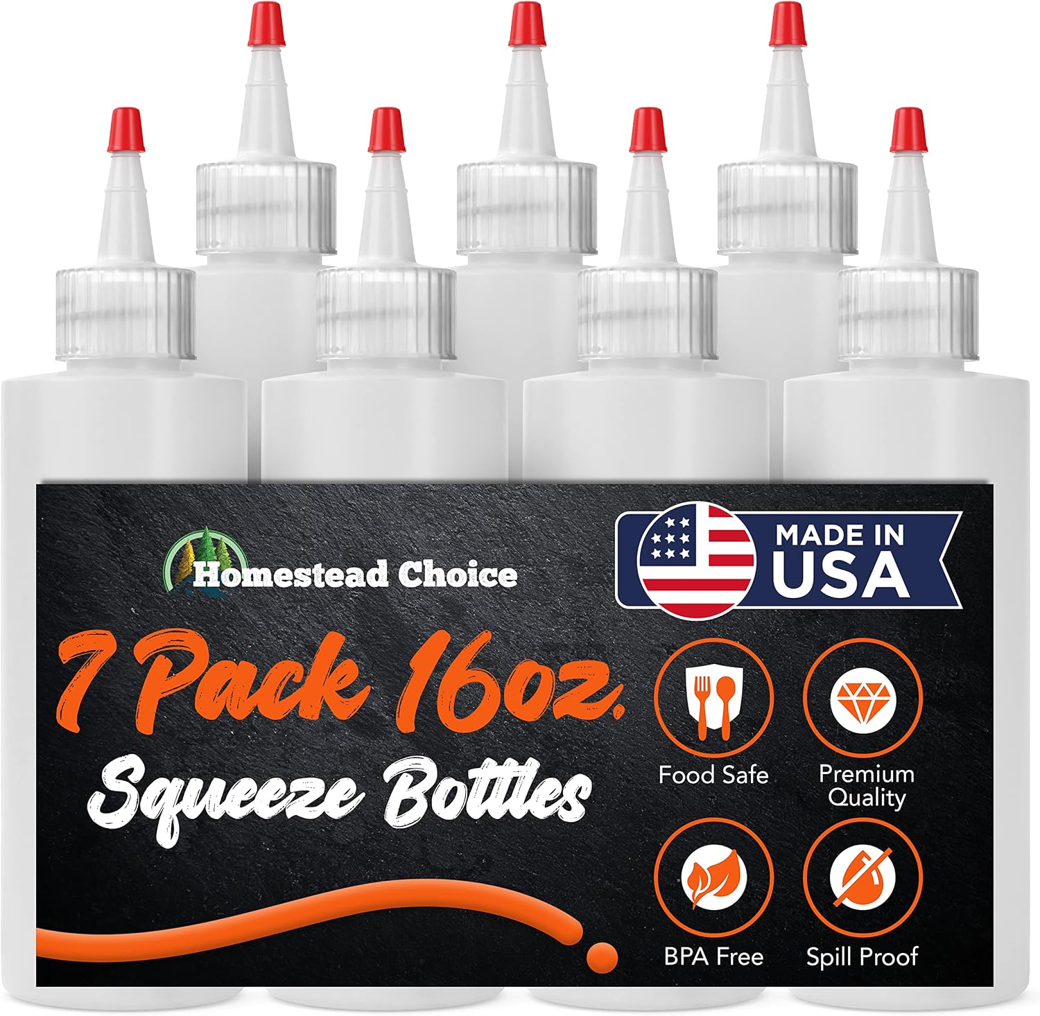 Homestead Choice 7Pack Squeeze Bottles for Sauces