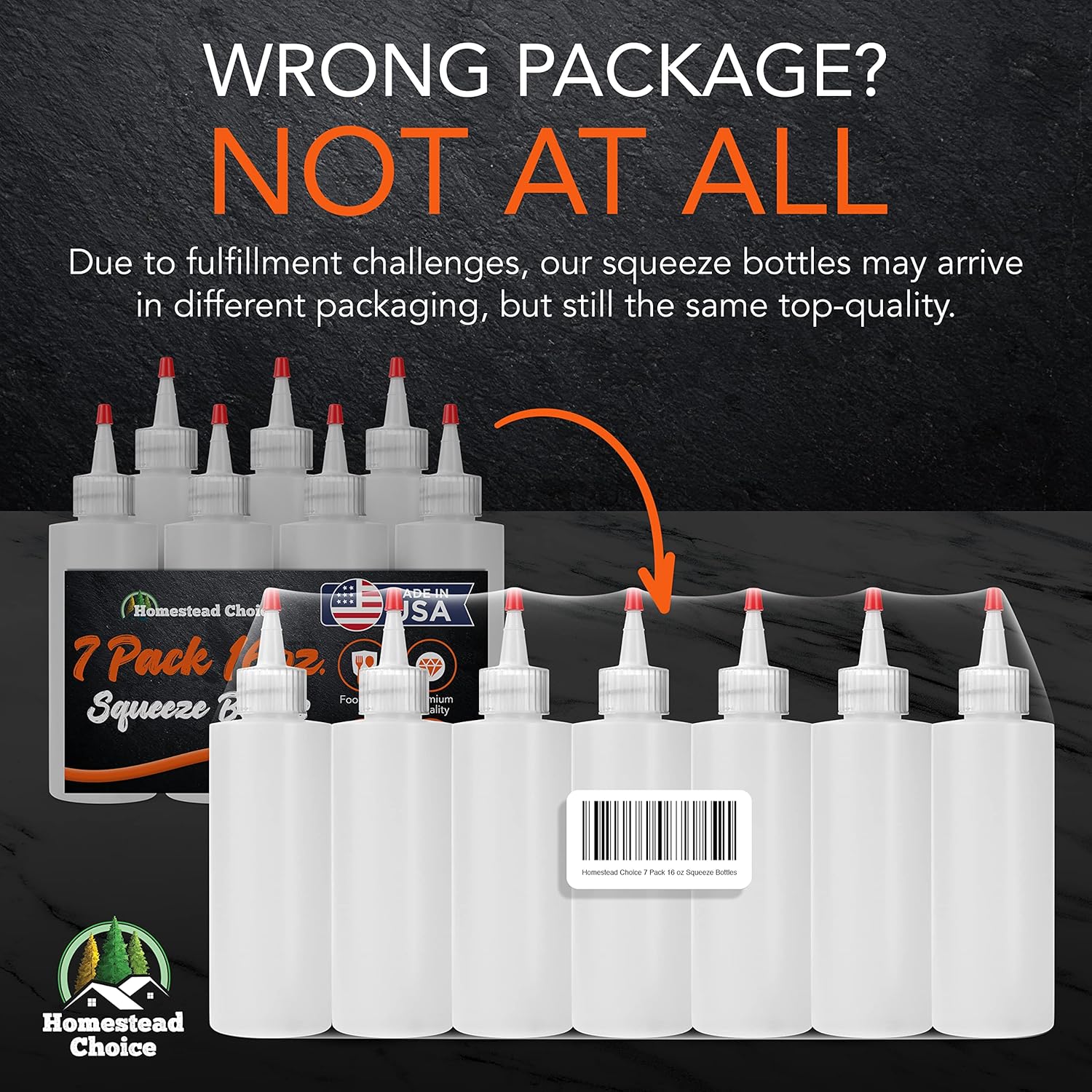 Homestead Choice 7Pack Squeeze Bottles for Sauces