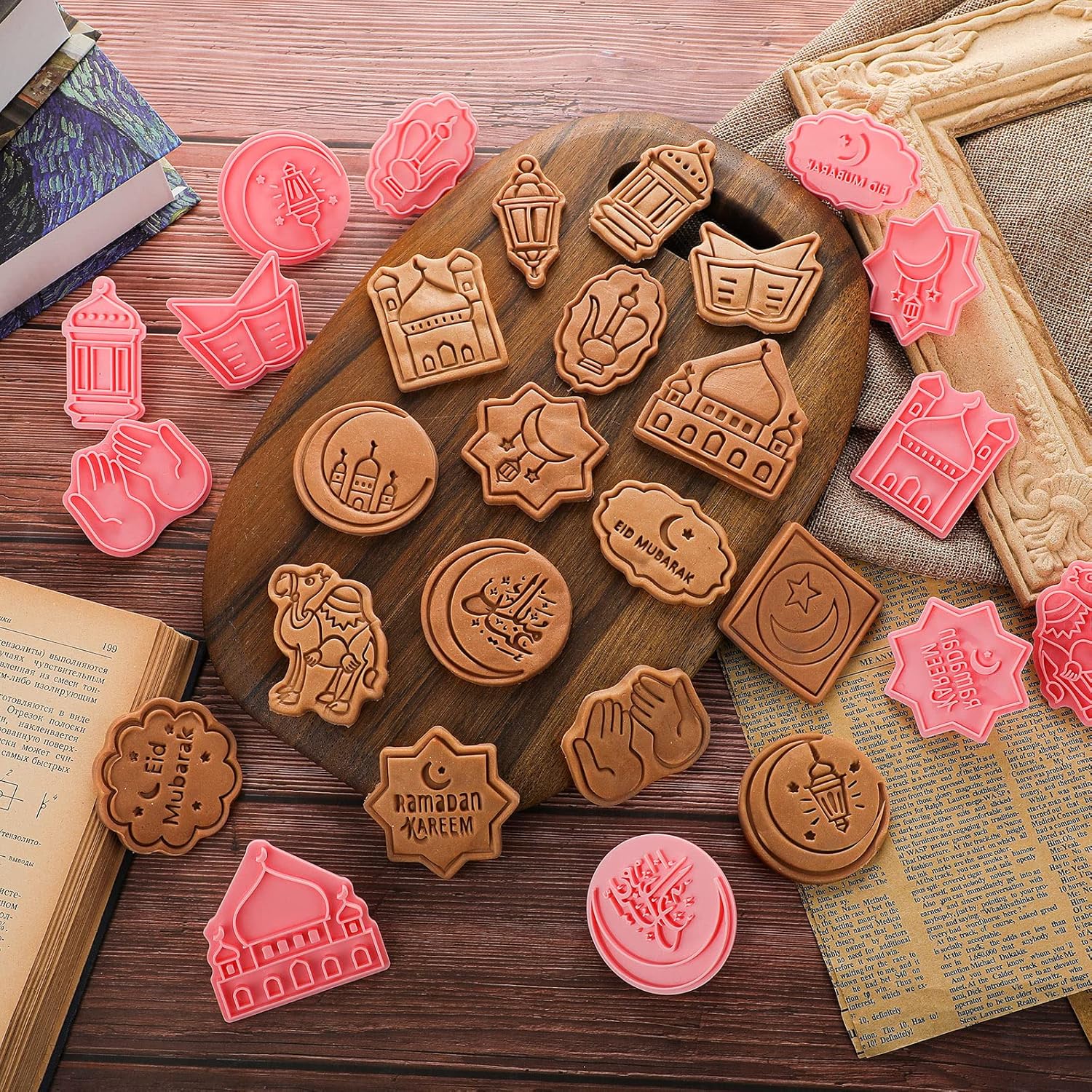 Honeydak 16-Piece Eid Mubarak Cookie Cutters Set 1