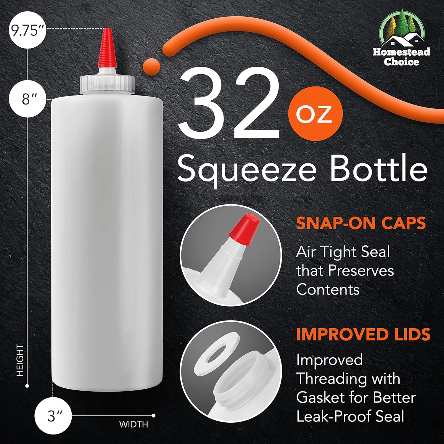 Homestead Choice Condiment Squeeze Bottles 2 Pack