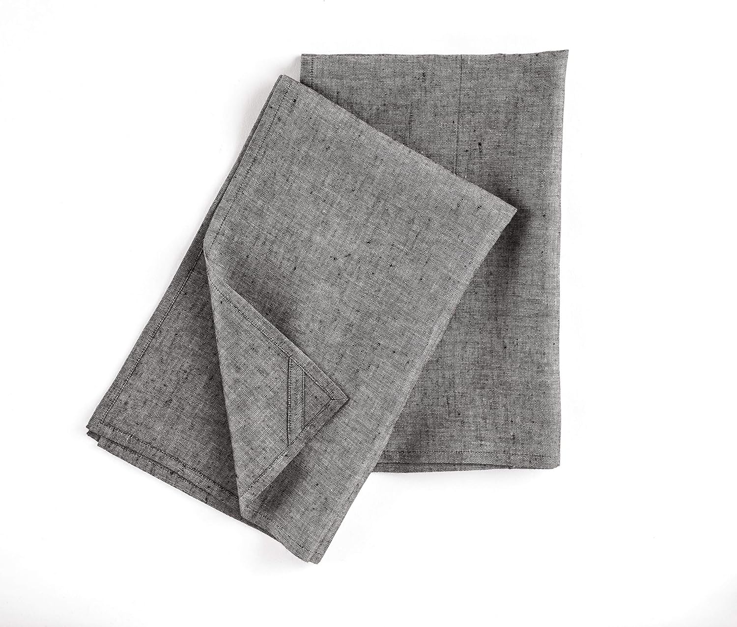 Solino Home Linen Kitchen Towels Set of 2 Charcoal Grey